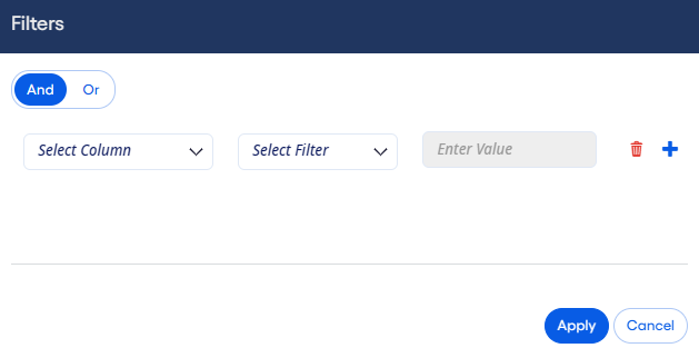 Filters dialog box.