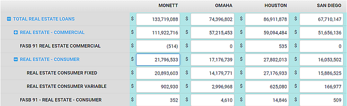 Forecasting Multiple Organizations and Accounts view.