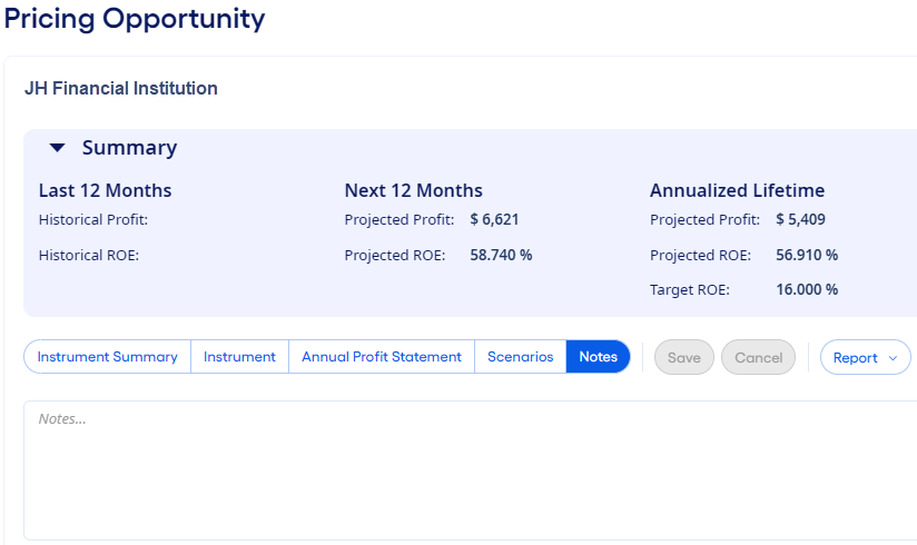 Pricing Opportunity Notes.