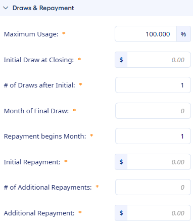 Pricing Opportunity Draws and Repayment.