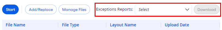 Exceptions Reports option.