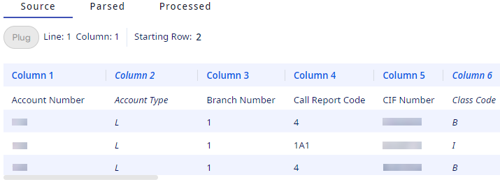 File Layout Setup Source view.