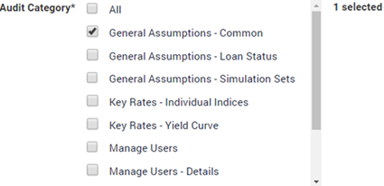 Audit categories reporting.