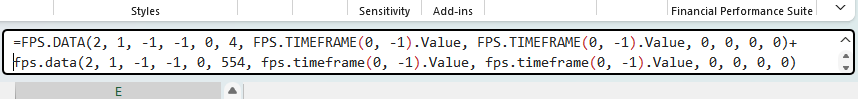 Two formulas summing together using the Copy option.