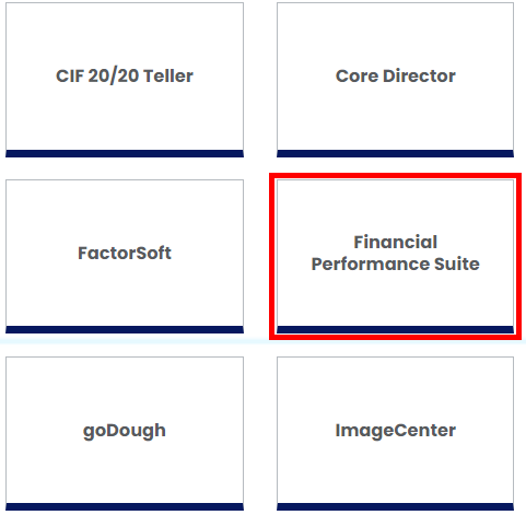 Financial Performance Suite product tile.