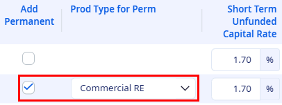Products page Add Permanent and Prod Type for Perm options.