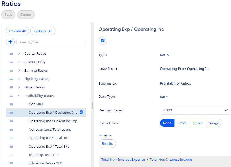 Ratios page.