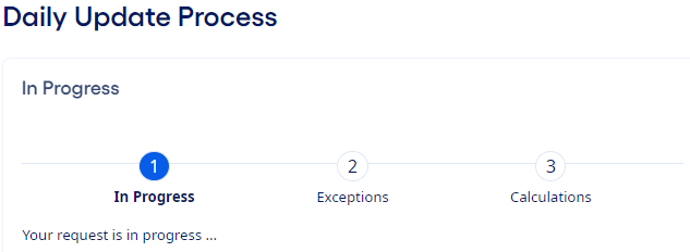 Daily Update Process In Progress stage.